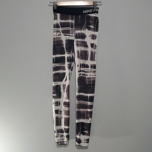 NIKE PRO pants Womens size Medium brown white Running Yoga Compression L… - Picture 1 of 13